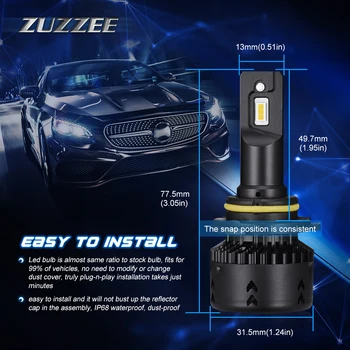 

2Pcs LED Mini Car Headlight Bulbs 9005 DC12V-24V Halogen Lamp White 70W 10000LM Car Accessories Auto Lamp 6500K Fog Light Bulbs