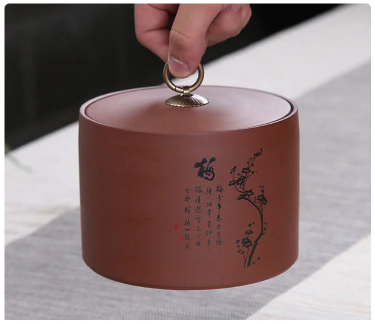 XING KILO 1000 мл Многоцелевой резервуар для хранения большой чай керамиковая чайница пуэр чай закупориваемая банка шахтный чайный сервиз фиолетовый; песок коробка