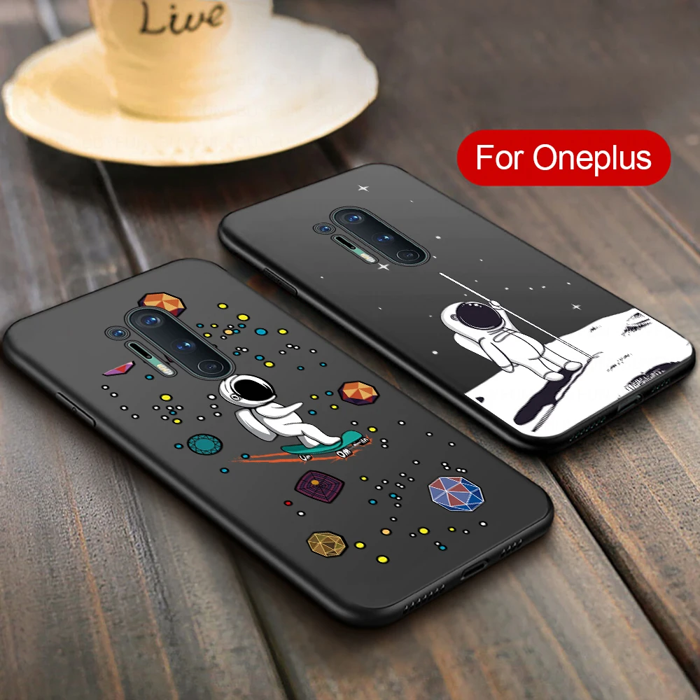 Soft Silicone Phone Case for Oneplus 8 pro 7t 7 6t 6 5t Shockproof Astronaut Cover on oneplus 1+ | Мобильные телефоны и