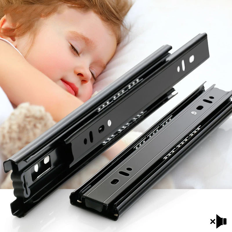25cm 50cm Stainless Steel Slides Soft Close Three Section