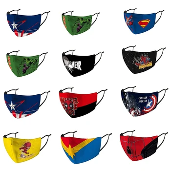 

Disney Marvel Spiderman Kid Face Mask Adult PM2.5 Mouth Mask Dust Masks Cartoons Mask Filters Mouth Covering Breathable Masks
