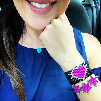 

ZHONGVI Bracelet For Women Purple MIYUKI Heart Bracelet Unique Friendship Jewelry Pulsera Mujer 2020 New Tassel Accesorios Mujer