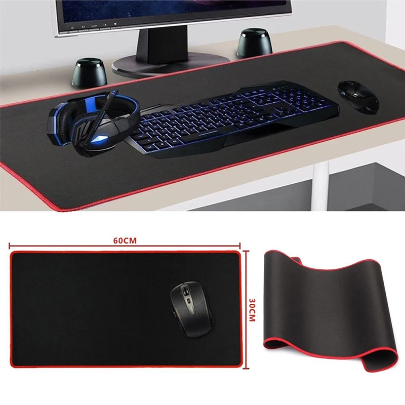 60x30cm Large Gaming Mouse Pad Gamer Solid Color Locking Edge Keyboard Mouse Mat Gaming Grande Desk Mousepad For Game