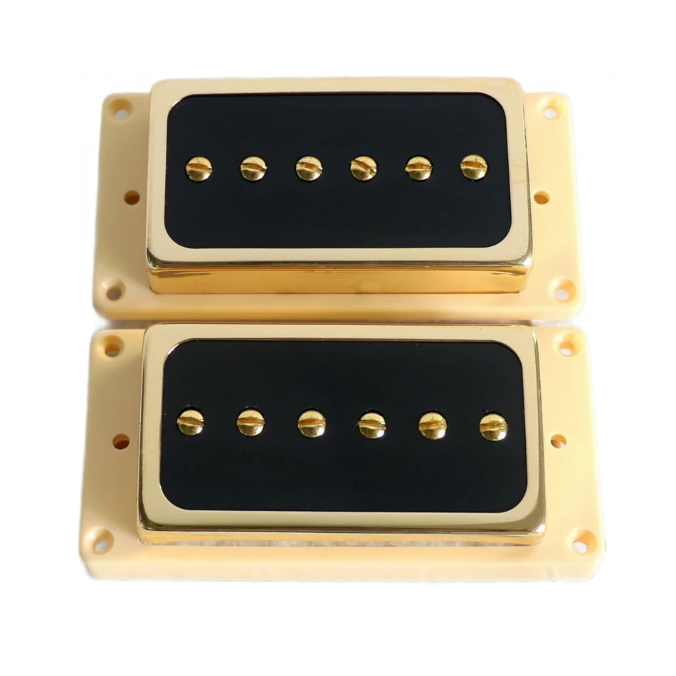 Alnico LP Guitar Pickups Gold P90 Humbucker Guitar Pickups With Ivory