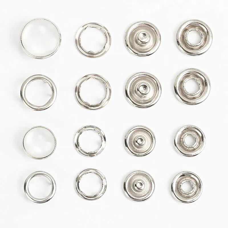 50sets Silver Metal Brass Pearl Prong Snap Buttons, Press Studs Fasteners, Baby Romper Buckle, Clothes Bag Sewing diy 2