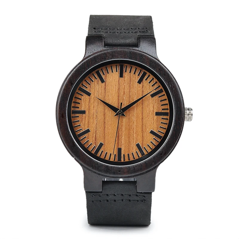 C24 Reloj mujer BOBO BIRD деревянные часы ручной работы из натуральной кожи в подарочной бумажной коробке для него на Рождество и годовщину - Цвет: C24