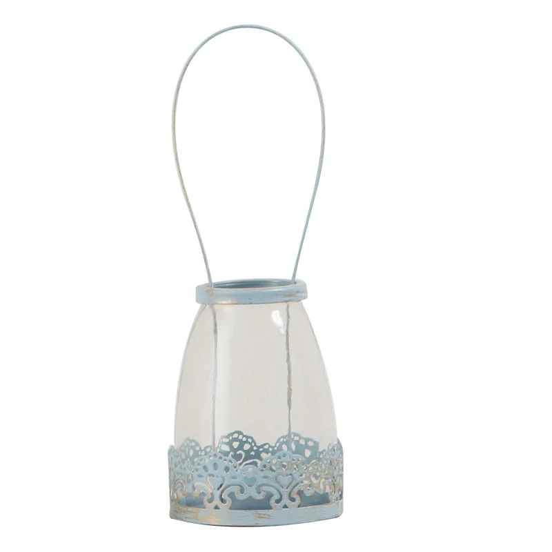 Ретро подвесной простой подсвечник Скандинавское стекло металлический подсвечник креативная гостиная Soportes Para Velas украшение дома MM60ZT - Цвет: C