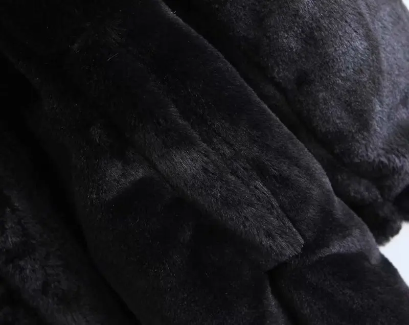 Зимнее женское пальто из искусственного меха с отложным воротником на молнии, тонкое толстое теплое повседневное однотонное пальто с мехом, уличная верхняя одежда, плюшевое пальто, Новинка