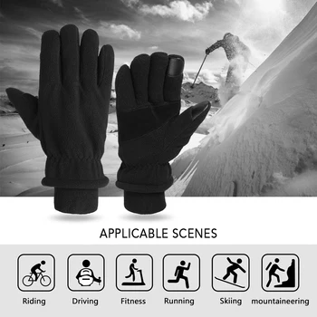 

Winter Thermal Gloves Touchscreen Polar Fleece For Outdoor Cycling Fishing Riding Shirred Elastic Wrist Rock-climbing Wingdproof