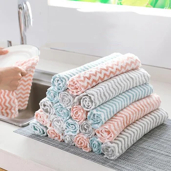 

1Pc Micro Fiber Thicken Kitchen Towel Washing Plate Dish Towel Cloth Reusable Rag Absorbent Home Cleaning Cloth Soft Dishcloth