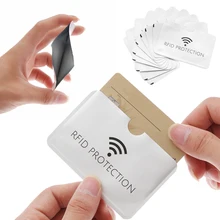 10/20 штук Анти Rfid ID держатель для карт серебристые, лазерные алюминиевые бумажник Блокировка считыватель Блокировка Чехол для банковских карт кредитной протекторы для карт