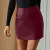Benuynffy черные женские юбки из искусственной кожи, Сексуальная Высокая уличная облегающая мини-юбка женская юбка с высокой талией Новинка 6