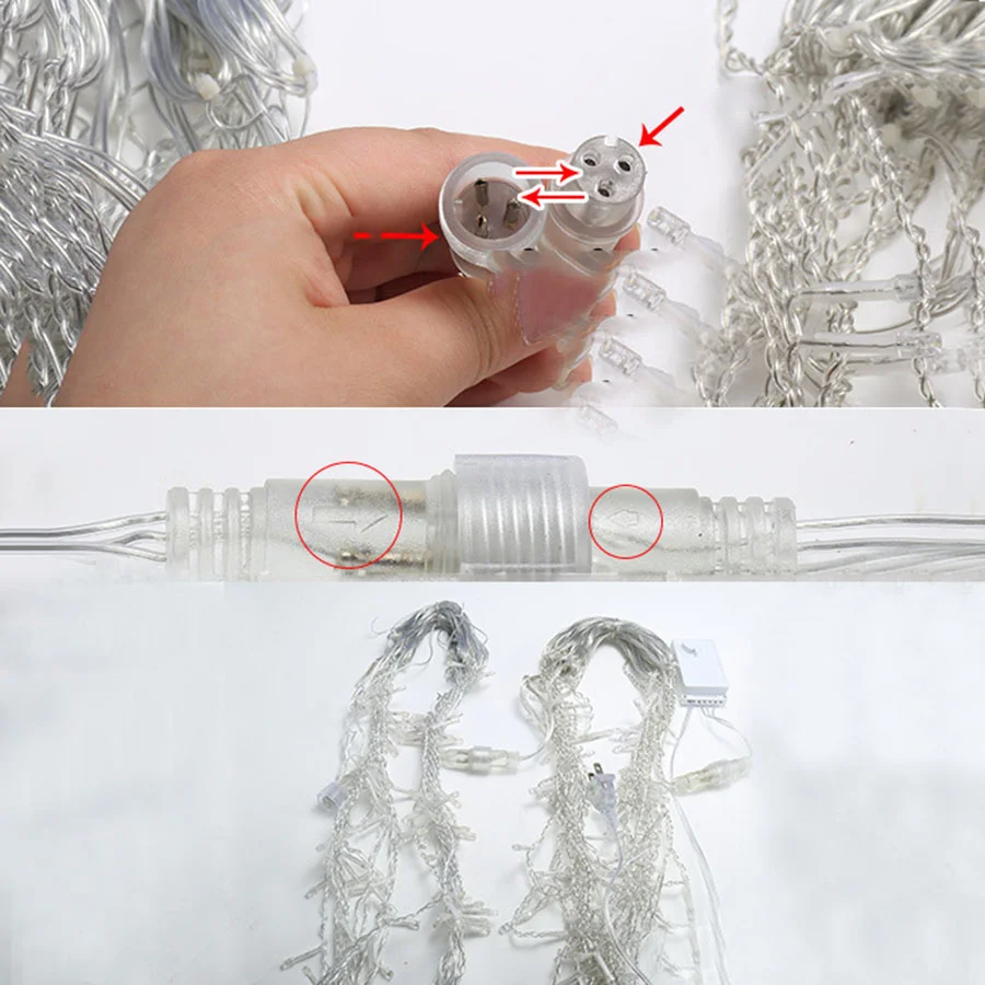 4 to 30M Led Curtain String Light Waterproof Connectable Twinkle Light Garland Outdoor Christmas Icicle Light For Eaves Decor