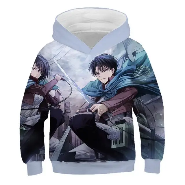 Популярное аниме ataque al nio gigante 3D sudadera Liwell Ackerman impresin nios suter con capucha nio y nia ropa de ocio - Цвет: TNT-807