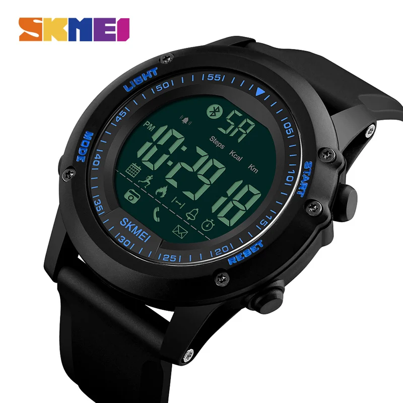 

SKMEI Men Sport Smart Watch Pedometer Remote Camera Calorie Message Reminder 5Bar Waterproof Bluetooth Digital Watch 1321