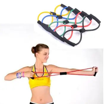

Training Resistance Bands Rope Tube Workout Exercise 8 Word Chest Developer Fitness Rubber Yoga Elastic Band Resistance Band