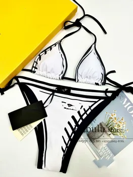 

Luxury designer Bikini Sexy 2 piece sets womens letter print Chest Gathered Slimming Swimsuit bikini set bathing suit women 2020