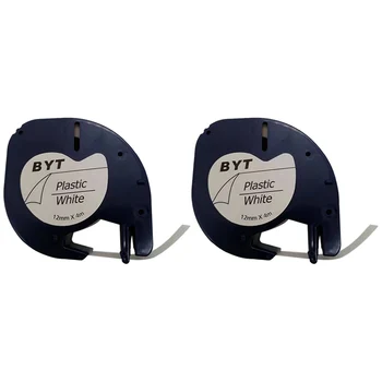 

20 for Dymo LetraTag 91201 Black On White (12mm x 4M) Plastic Label Tapes for LT-100H, LT-100T, LT-110T, QX 50, XR, XM,