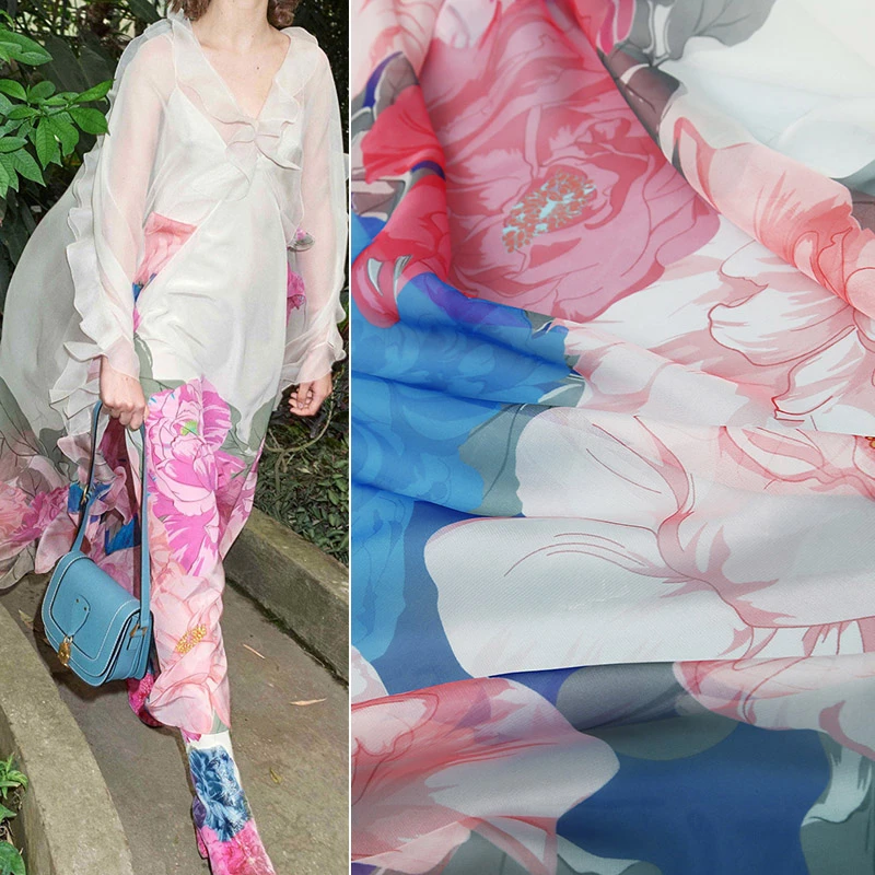 145cm Width Fashion Big Pink Peony Flower Printed Thin Chiffon Fabric For Woman Dress Blouse Pants Diy Cloth Sewing Material Fabric Aliexpress 145cm Width Fashion Big Pink Peony Flower Printed Thin Chiffon Fabric For Woman Dress Blouse Pants Diy Cloth Sewing Material Fabric Aliexpress