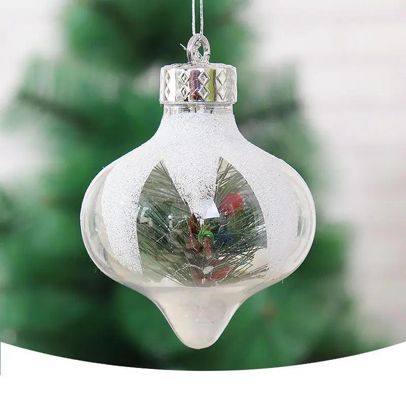 1 PC12/17gPVC Clear Christmas Ball Hanging Decorations New Year Xmas Tree Drop Pendant Ornaments Snowflake Pattern Children Gift | Дом и сад