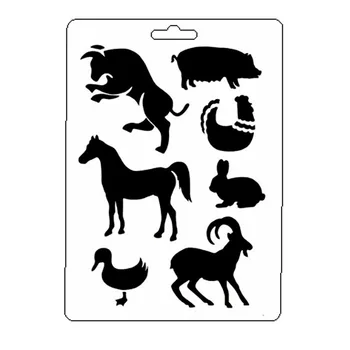 

Farm Animal Stencil Reusable Scrapbooking Stamping Embossing Paper Card Drawing Template Decor Crafts Bullet Journal Stencil