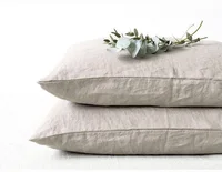 100% Washed Linen Sheet Set Natural France Flax Bed Sheet Breatherable Ultra Soft Farmhouse Bedding (1 Flat Shee 2 Pillowcases) 2