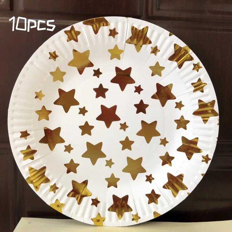 stars 7 inch plate Посуда бронзовая Девушка Вечерние розовая серия День Рождения Салфетка под тарелку кружку розовая тема мероприятия Свадебная вечеринка принадлежности - Цвет: stars 7 inch plate