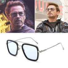 Модные Мстители Тони Старк полёт 006 Стильные Солнцезащитные очки Мужские квадратные авиационные брендовые дизайнерские солнцезащитные очки Oculos De Sol