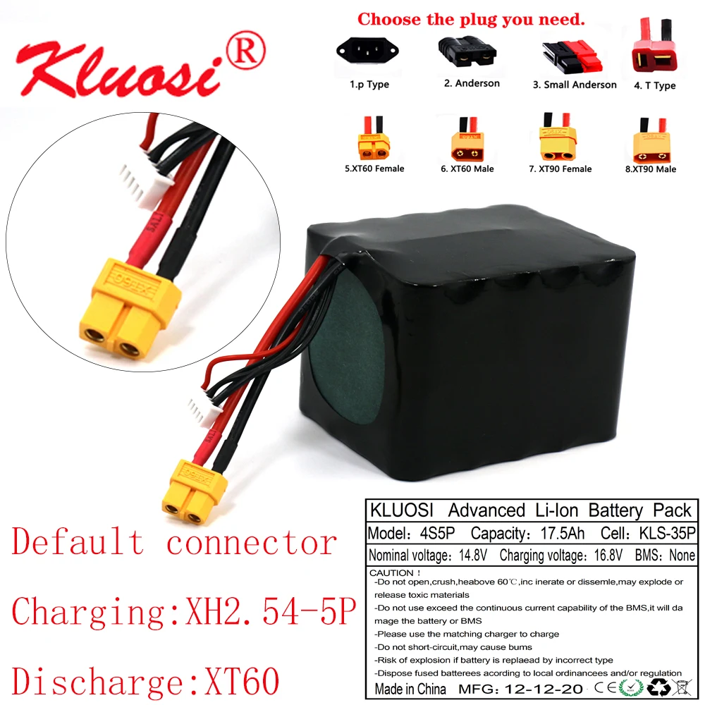 KLUOSI 14 8 V 17.5Ah 18Ah 4S5P 16 ионно литиевая Батарея высокое Ёмкость Бла (беспилотный
