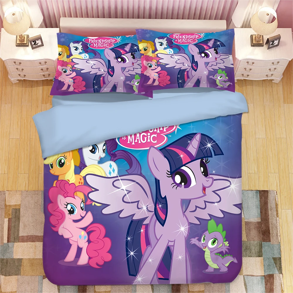 benim kucuk midilli 3d baskili yatak ortusu nevresim takimi nevresim karikatur dev yorgan carsaf yatak takimi levha bedding sets aliexpress