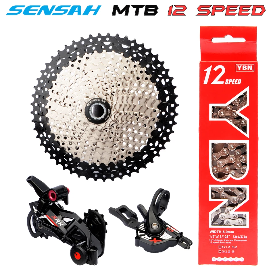 Бесплатная доставка SENSAH MTB SRAM 12 Скоростей SHIMANO DEORE XT M8000 M9100 Groupset Mountainbike 1x12 Speed 52T