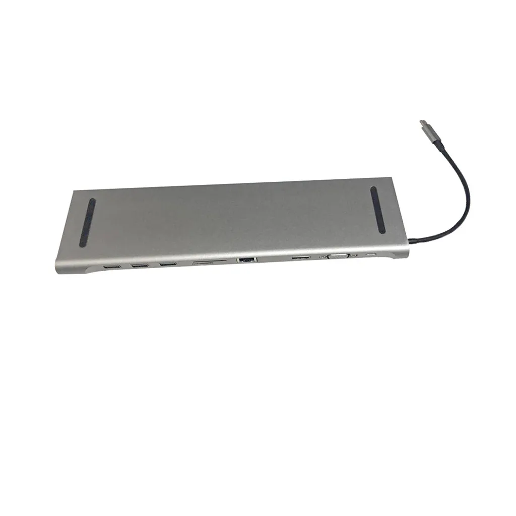 10 в 1 Тип C концентратор к HDMI USB 3,0 RJ45 адаптер док-станция для ноутбука мобильного телефона VGA 3,5 мм SD/мини-карта флэш памяти TF DP Интерфейс зарядка PD