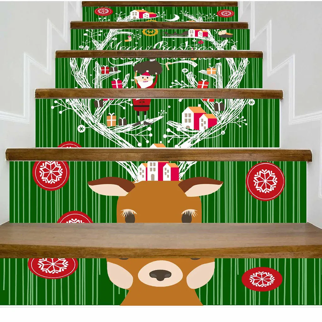 Рождественские украшения Стикеры для лестницы рождественские наклейки на ступеньки настенные наклейки горячие рождественские украшения дома# T2 - Цвет: B