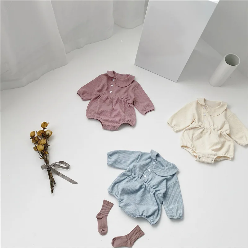 

MILANCEL baby clothing single breast baby bodysuits petter pan collar baby boys one piece