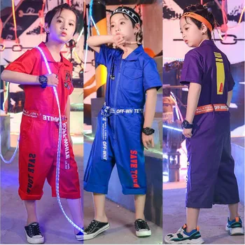 

Girls Jazz Modern Dancing Costumes Clothing Outfits Kids Children's Hip Hop Dance wear Outfits Stage Costumes Coverall Clothes