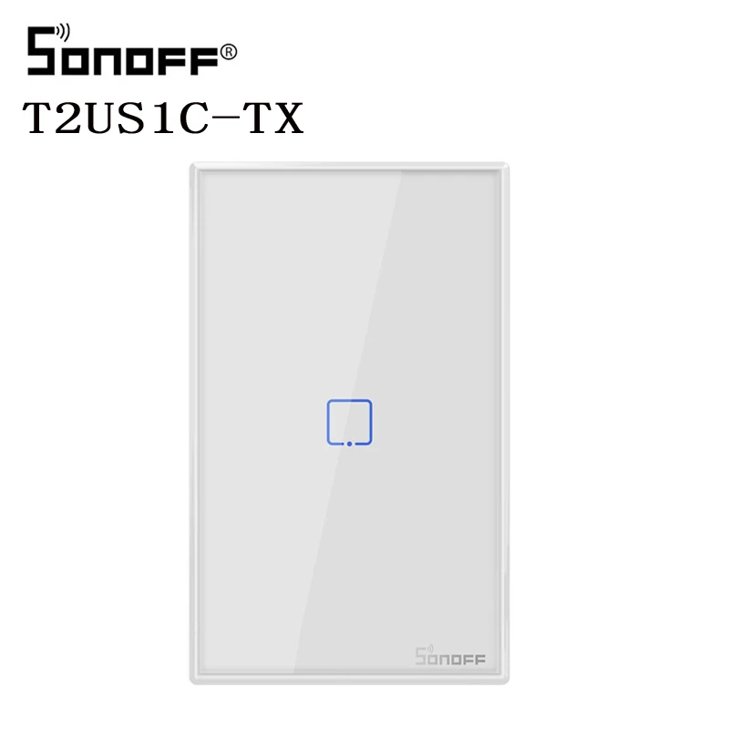 T2 US 1C SONOFF T2/T3 US TX Basic Smart Wifi сенсорный настенный выключатель света с рамкой умный дом 433 RF/Voice/APP Управление работает с Alexa - Комплект: T2 US 1C