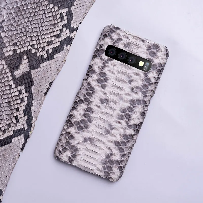 Из натуральной кожи питона чехол для телефона для Samsung Galaxy S6 S7 S8 S9 S10 Plus, Note 8, 9, 10, плюс класса люкс для A20 A30 A50 A70 A5 A7 A8 чехол