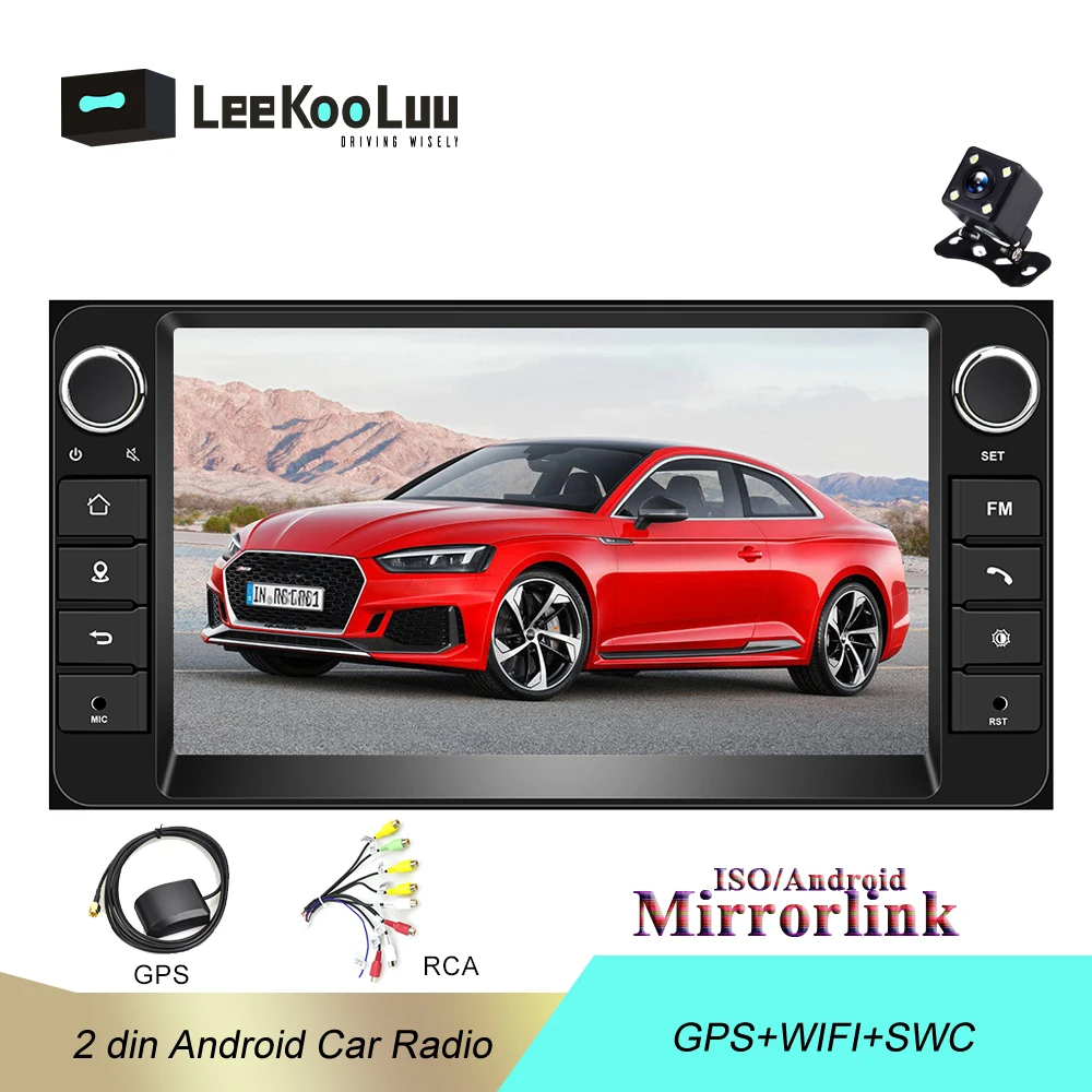 

LeeKooLuu 2 din Car Radio Android Car Multimedia player Stereo HD Radio Autoradio Bluetooth WIFI GPS MirrorLink FM Audio Player
