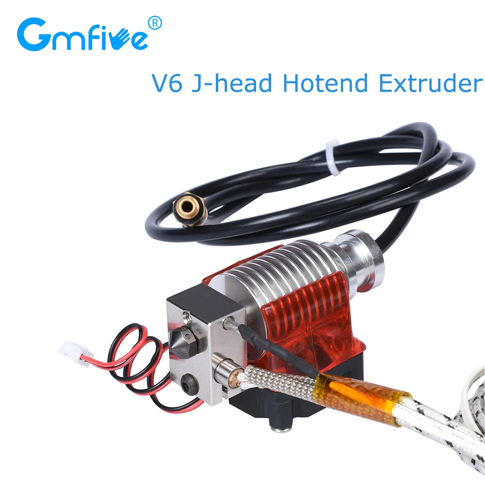 

GmFive V6 J-head Hotend Extruder 3D Printer Parts Bowden Extruder Plated Copper Block Heatsink Remote Extruder +CoolingFan