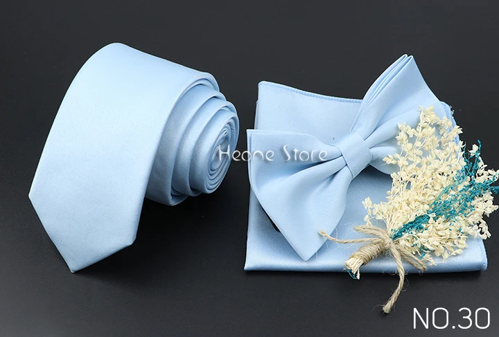 Einfarbig Krawatte Set Für Männer Salbei Grün Rosa Blume Pin Krawatte Einstecktuch Manschettenknöpfe Brosche Set Bräutigam Anzug Hochzeit Hemd Zubehör – Detail 31