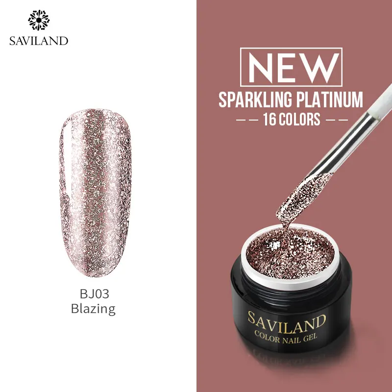 Saviland гель для ногтей с блестками, лак для ногтей, очаровательный чистый цвет, УФ светодиодный гель для рисования ногтей, цветной лак для ногтей - Цвет: BJ03