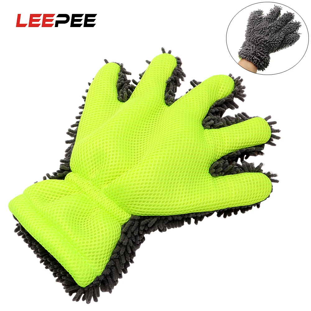 LEEPEE, перчатки для мытья автомобиля из мягкой микрофибры, инструмент для мытья окон, автоуход, Детализация, аксессуары для автомобиля, для домашней уборки