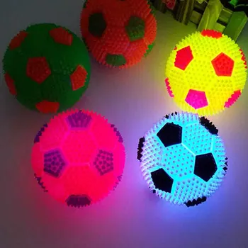

6.5cm Massage Soccer Flash Kid Toy Light Up Led Bouncy Ball Random Color Club Decoration Glowing Football Birthday Gifts Elastic