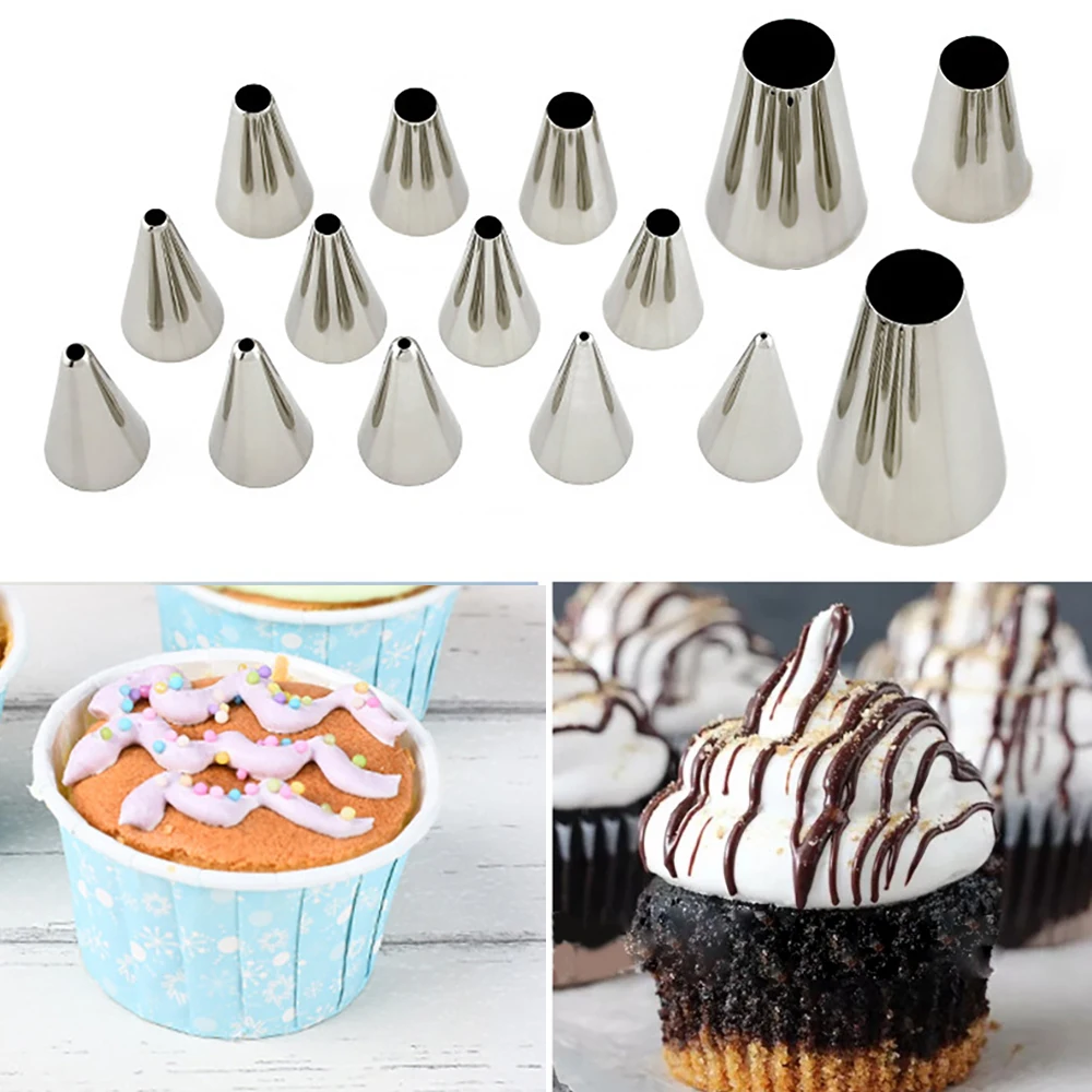 Round Cake Cream Decoration Tip Stainless Steel Piping Icing Nozzle Pastry Baking Tools Accessories | Дом и сад
