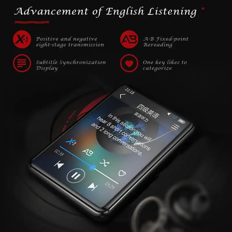 BENJIE X5 Bluetooth MP3 плеер 8 ГБ 16 ГБ Полный сенсорный экран музыкальный плеер с fm-радио видео плеер проигрыватель электронных книг MP3 с динамиком