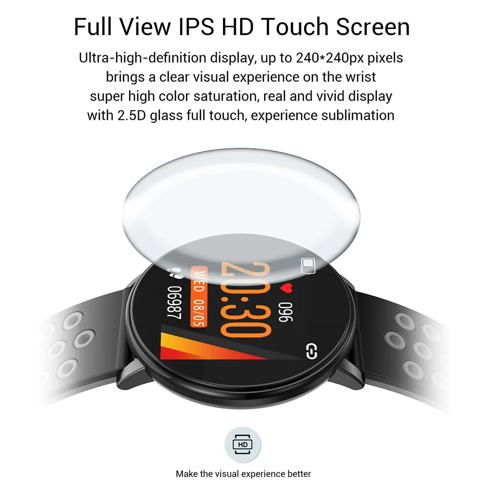 W8 Смарт-часы Bluetooth водонепроницаемые Смарт-часы Full Touch HD экран сердечного ритма спортивные Смарт-часы браслет для IOS Android телефон