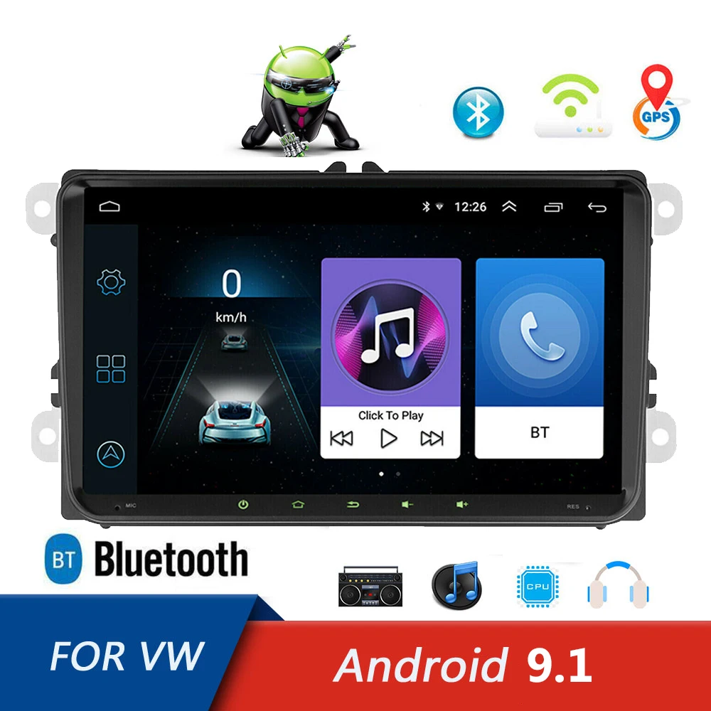 Автомагнитола 2 Din Android 9 1 GPS навигация мультимедийный плеер для Volkswagen VW EOS Golf 5 6 Touran