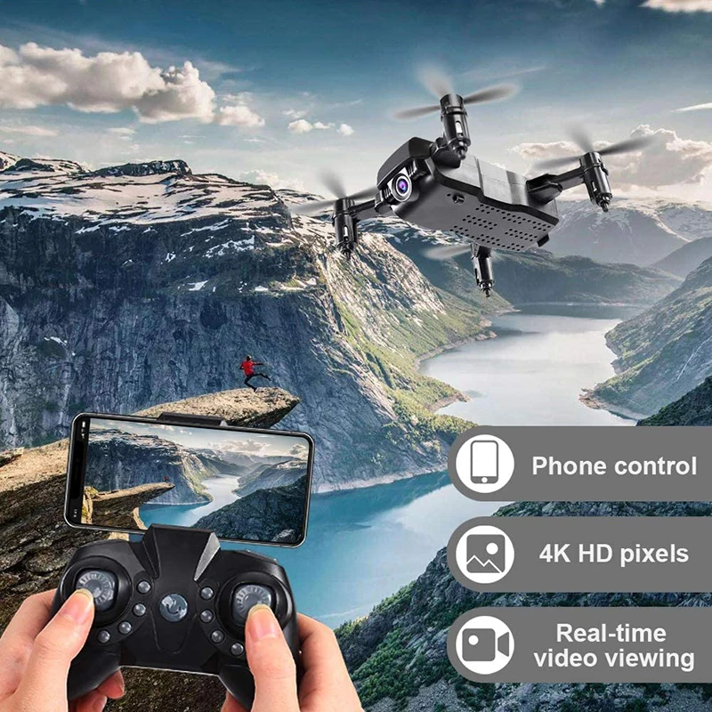 Remote Control Drone E78 4K HD Dual Camera WIFI Foldable Arm 3D Flip Long Flight Time Real time
