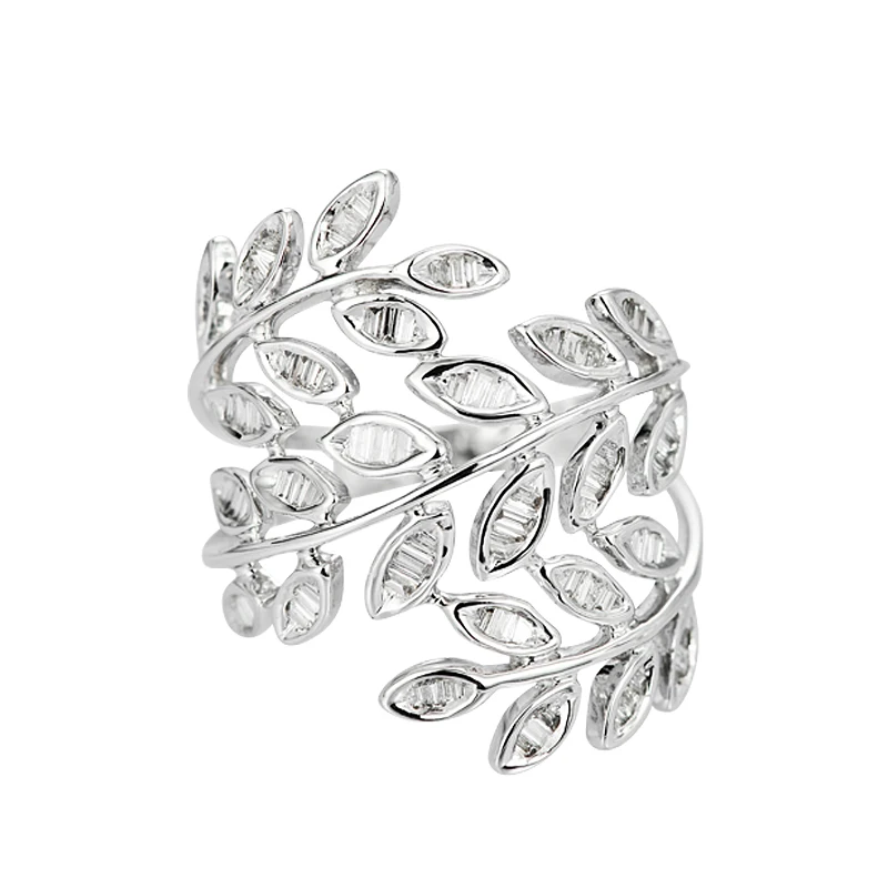 Кольцо женское из белого золота 14k с изумрудом 0 5 CTW натуральным бриллиантом G/SI |