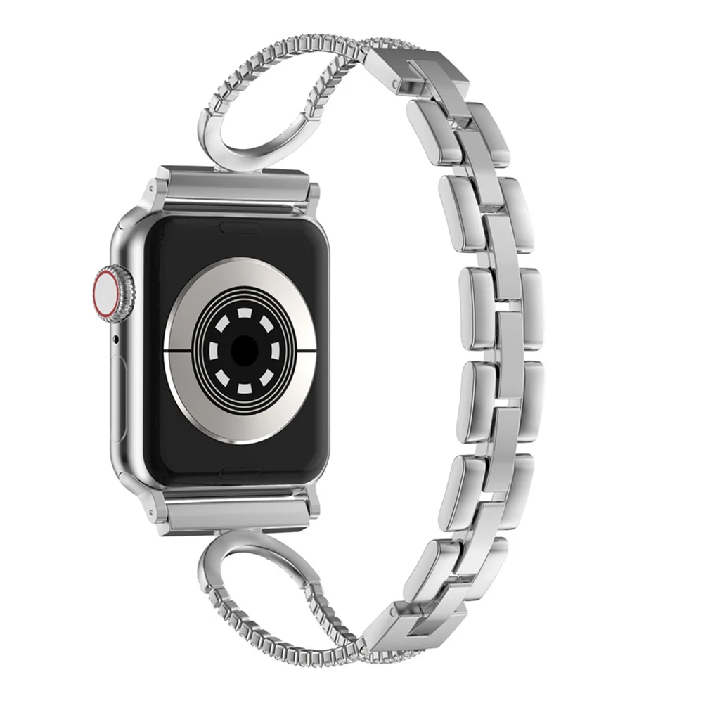 Meatl алмазный браслет со стразами для Apple Watch 40 мм 44 мм 42 мм 38 мм ремешок из нержавеющей стали для iwatch роскошный браслет ремень